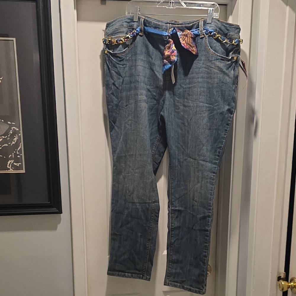 Baby Phat Blue Jeans with Chain Accent